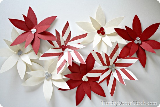red and white paper poinsettia craft
