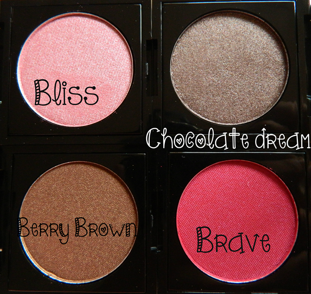 fashionista eyeshadows bliss chocolate dream brave berry brown