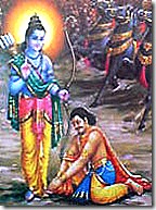Lord Rama accepting Vibhishana