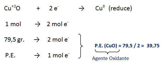 agente oxidante peso eq