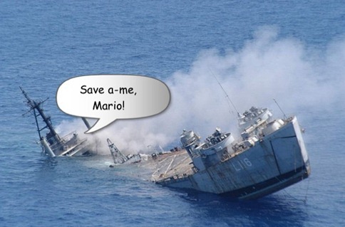 mario sinking ship