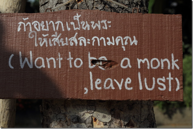 Signboard at Wat Chedi Luang, Chiang Mai, Thailand