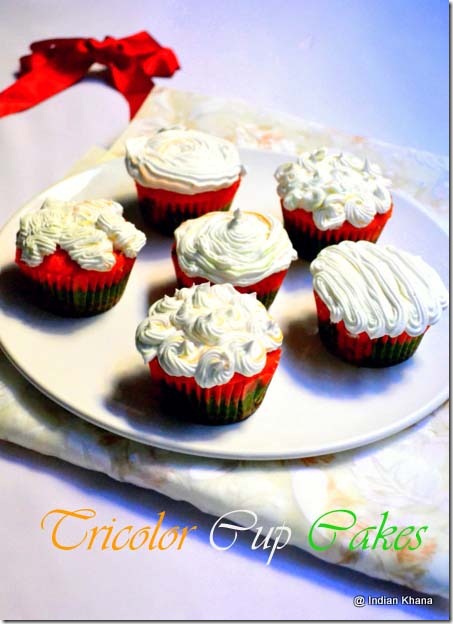 Tricolor Vanilla Pandan cupcakes recipes