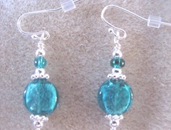 Cape blue turquoise and silver earrings