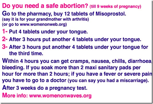 Self-Abortion murder instructions on Facebook