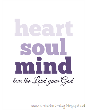 free printable love the lord your god purple