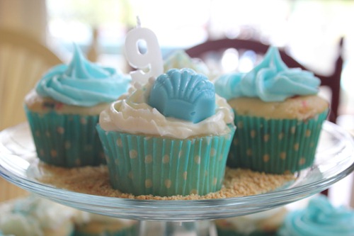 Under the Sea Party Sea Shell Cupcakes