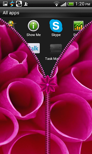 【免費娛樂App】粉紅色的花朵拉鍊鎖-APP點子