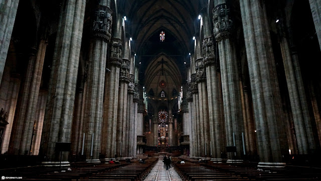mesmerizing view inside the Duomo in Milan, Italy 