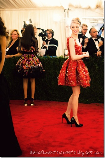 Emma Stone in Lanvin at Met Ball Gala 2012