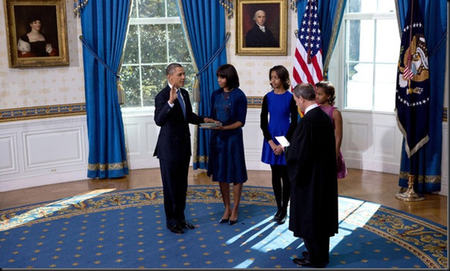 Taking the oath of office