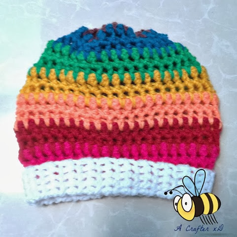 rainbow crochet hat