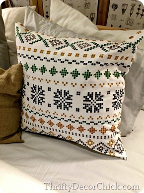 cross stitch snowflake pillow ikea