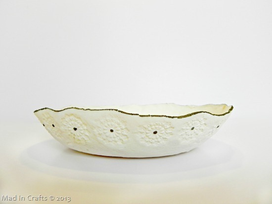 stamped clay dish for jewelry