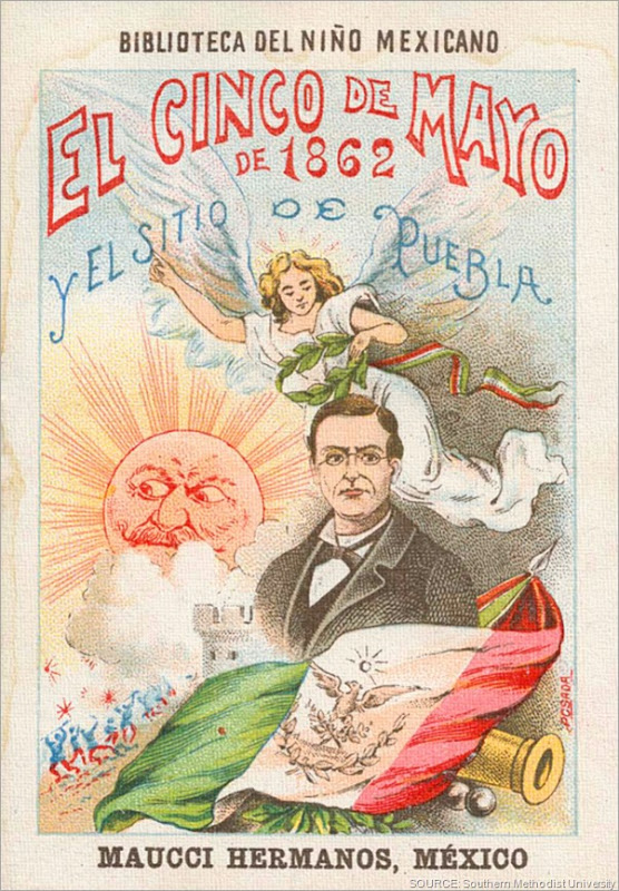 A Cinco de Mayo poster from 1901. CLICK to see more Mexican photographs and prints in the Southern Methodist University collection.