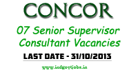 CONCOR Jobs 2013