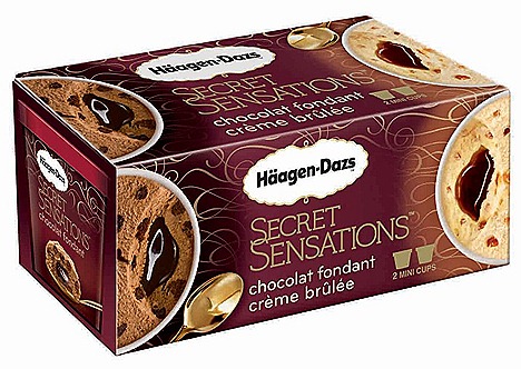 Haagen-Dazs ice cream Secret Sensations Chocolat Fondant and  Crème Brulee  mini cup twin pack