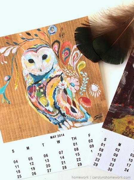 2014 Owl Lovers Calendar via homework | carolynshomework.com