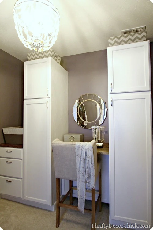 closet storage with cabinets
