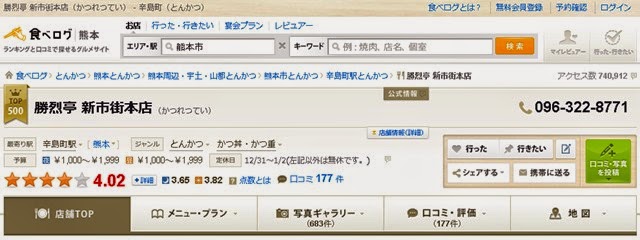 Tabelog comments Tabelog comments