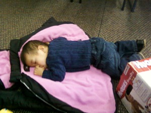 taking a nap at church
