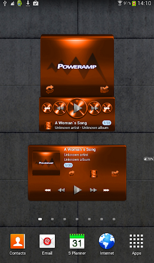 Poweramp widget COPPER METAL