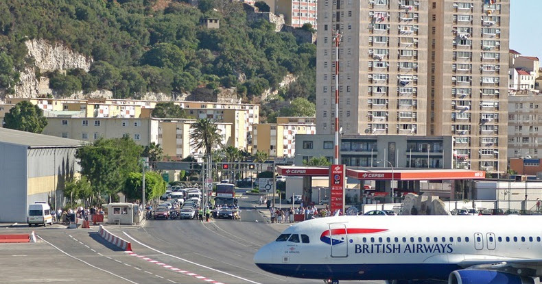 Gibraltar, World's Only Airport Runway Intersecting a Road | Amusing Planet