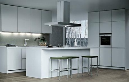 Cocinas modernas blancas con campana cocina_minimalista- Cocinas modernas blancas