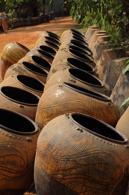 Lines of pots at Twante, Myanmar