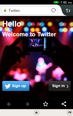 Screenshot of www.twitter.com with Firefox OS