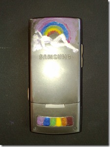 Telefon mobil Samsung SGH-G600 pictat cu oja