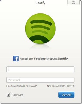 Spotify accesso/registrazione