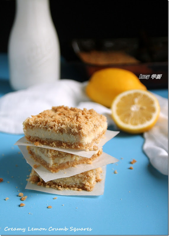 甜而不腻柠檬酥粒块--Creamy Lemon Crumb Squares