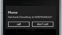 How to Call a Number in WP7 using the PhoneCallTask?