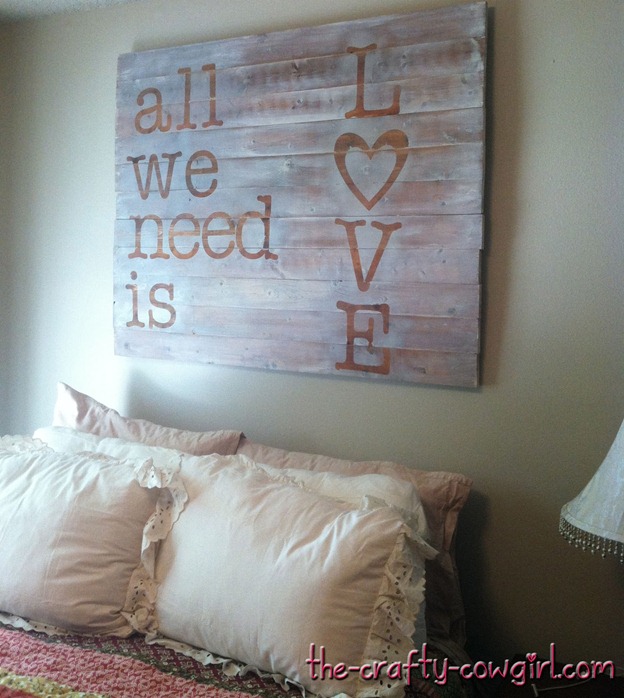 all we need is love pallet sign