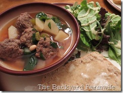 White Bean & Meatball Soup - The Backyard Farmwife