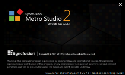 Syncfusion Metro Studio 2 Splash Screen