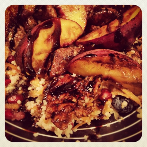 #247 - Pomegranate, Blueberry and Grilled Peach Couscous Salad