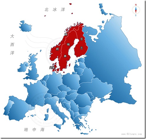 欧洲地图(4国_3.北欧四国.芬瑞挪丹)