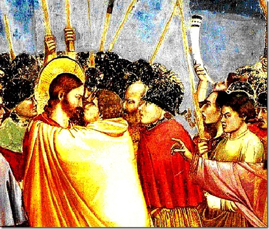 Judas kiss on Christ Jesus
