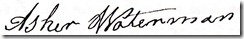 Asher Waterman 1791-1875 signature from pension file 78 years of age