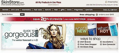 MasterCard Skin Store Online Shopping discounts promo  retails premium beauty, cosmetics skin care brands and incomparable selection product range luxury spas, fine stores doctors' offices leading online beauty retailers worldwide