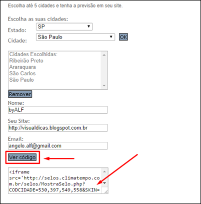 Widget – Coloque o clima no seu blog - Visual Dicas