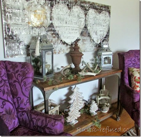 Rustic Holiday Decor in the Living Room