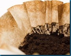 coffee filters and grounds