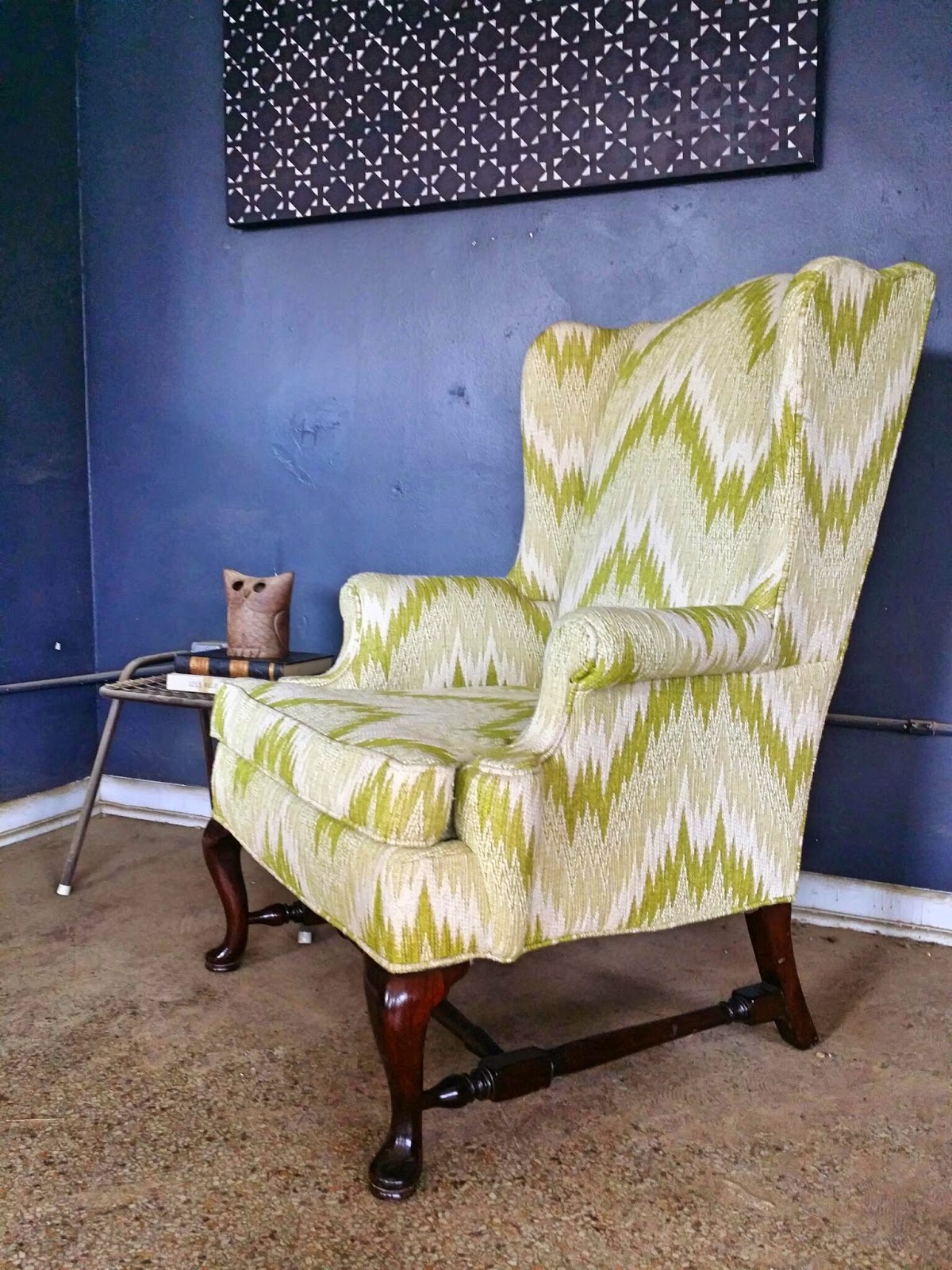 Vintage Ground Vintage Green Wingback Chair