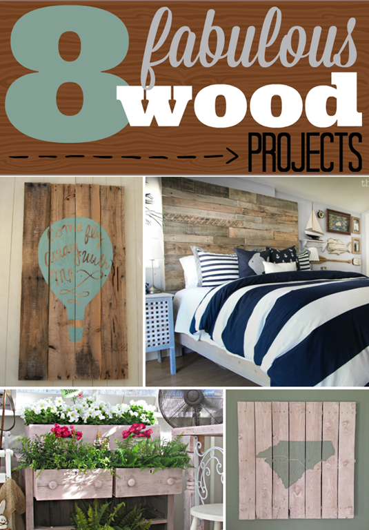8 Fabulous Wood Projects #pallets #wood #reclaimedwood GingerSnapCrafts.com