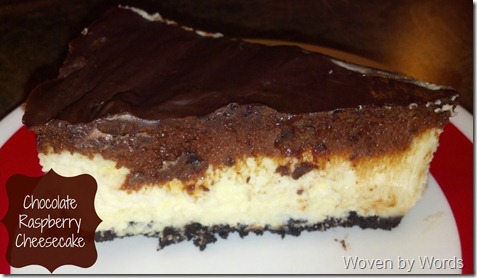 Chocolate Raspberry Cheesecake slice