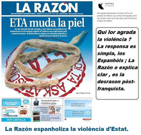 La Razón espanholiza la violéncia