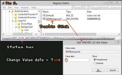 How to Change logon UI in Registry Editor